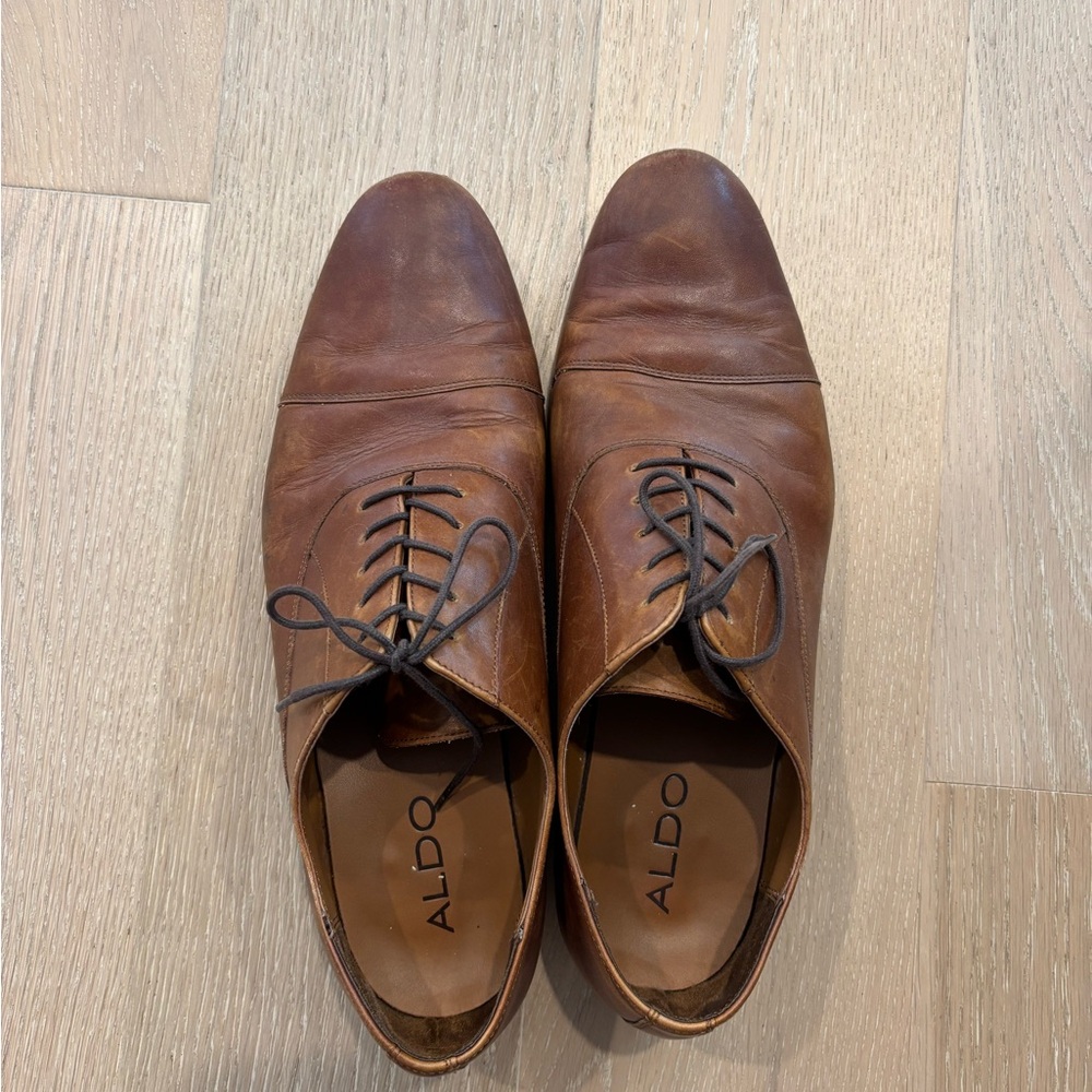 Aldo Men's Brown Leather Dress Shoes